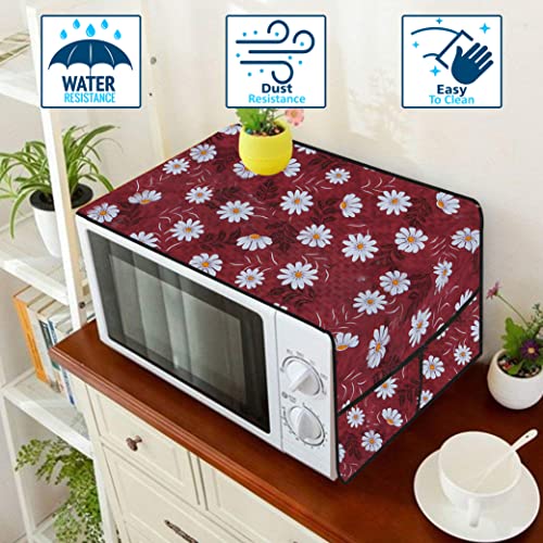 Image of Wings Star Oven Top Cover for LG 21 Litre Convection Microwave Oven MC2146BL Black - Microwave Top Cover with 4 Utility Pockets and 1 Oven Handle Cover KUM08