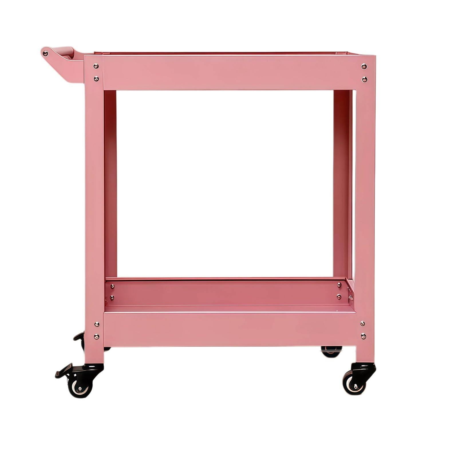 Ljhfg63kuyt Pink Multi-Purpose Rolling Storage Cart With Wheels Plant And Snack Organizer Shelf For Home(Pink)