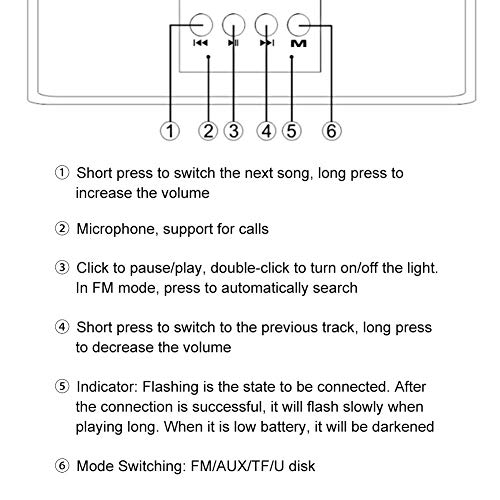 Caredy Alto-falante USB, auto-falante subwoofer mono de ferro com boro duplo, 2200 mAh vibradores de