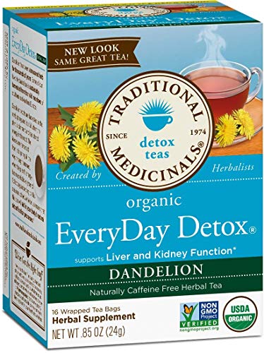 Traditional Medicinals Organic EveryDay Detox Dandelion Detox Tea, 16 Tea Bags (Pack of 2)