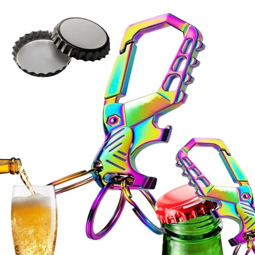 Llavero abrebotellas - Llavero elegante para mujer - Universal Portátil Compacto Mosquetón Herramienta de Supervivencia Destornillador con 3 Llaveros Para Hombres Mujeres