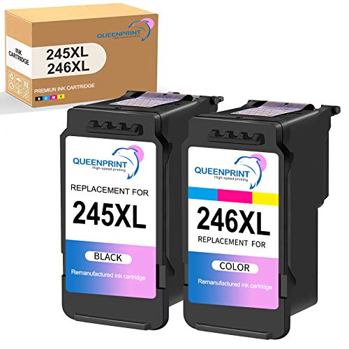 QUEENPRINT Remanufactured Ink Cartridge Replacement for Canon PG-245XL CL-246XL PG-243 CL-244 to use with Pixma MX492 MX490 MG2420 MG2520 MG2522 MG2920 MG2922 MG3022 MG3029(1 Black, 1 Tri-Color)