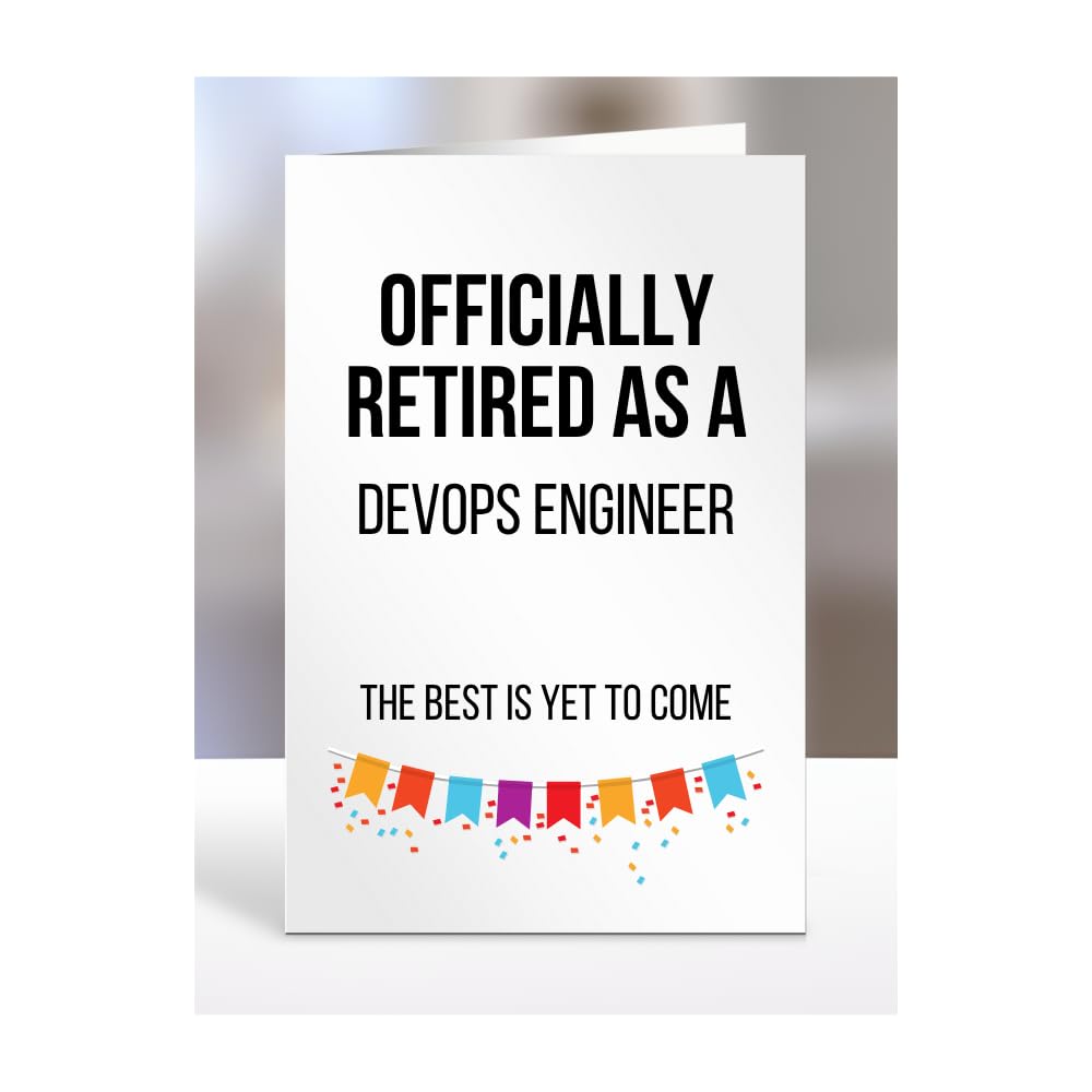 Retirement Card Present for DevOps Engineer, Gifts for Men, Women, Grandparents, Officialy Retired as, The Best is Yet to Come, Presents for Christmas, A5-120a_93