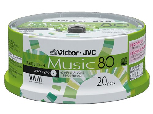 �r�N�^�[ ���y�pCD-R 80�� ���C�h�z���C�g�v�����^�u�� 20�� CD-A80T20W