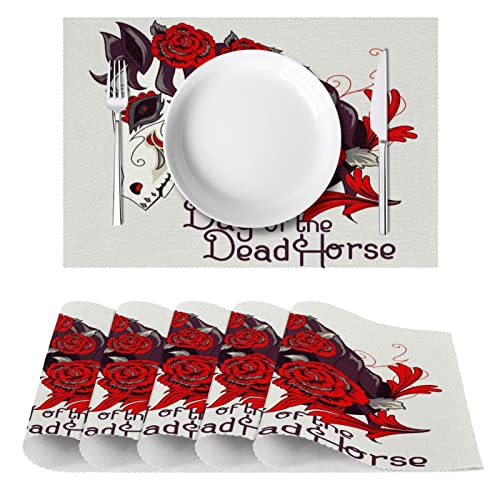 Set de table tête de mort lavable pour éviter les taches et les rayures