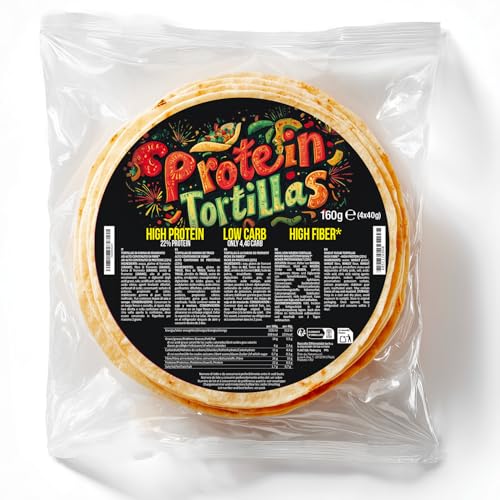 Tortillas Protéinées – Wrap Proteine 4x40g – Piadina Keto à Haute Teneur en Protéines...