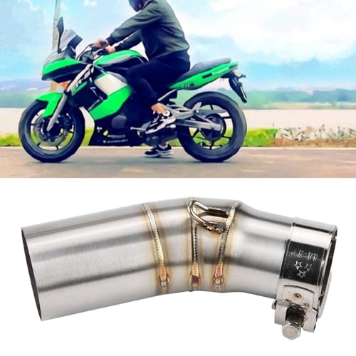 Mrisata MRISATAA340TNFB6V Motorcycle Exhaust Middle Pipe Motorcycle Mid Link Pipe Motorcycle Exhaust Link Pipe Motorcycle Accessory Stainless Steel Exhaust Middle Mid Link Pipe thumb #2