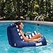 Big Joe Captain's Float No Inflation Needed Pool Lounger, American Nautical Stripe Double Sided Mesh, Quick Draining Fabric, 3 feet