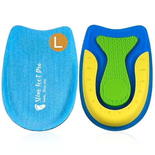 Fersenpolster aus Silikongel, Größe L, orthopädisch, zum Schutz Ihrer Fersenschmerzen und zur Linderung von Fersensporn, Plantarfasziitis, Sehnenscheidenentzündungen in Ihren Schuhen.