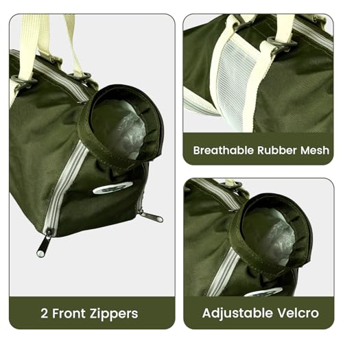 Image of Cinf Cat Nail Clipping Cleaning Grooming Restraint Bag （Free Muzzle） No Scratching Biting for Bathing Nail Trimming Injecting Examining((Moss Green,M)