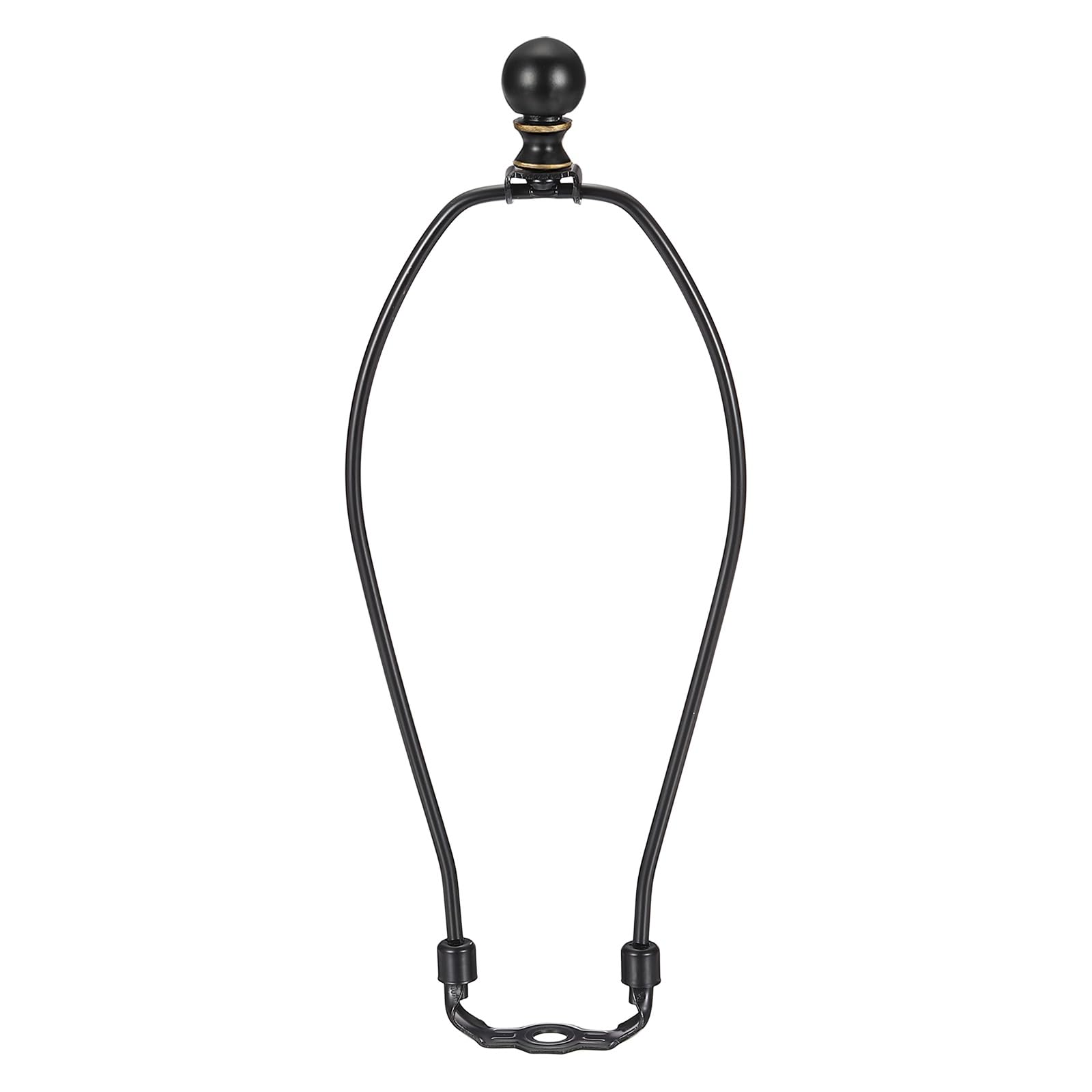 PATIKIL 1 Set 10" Lamp Shade Harp Holder, Heavy Duty Detachable Lampshade Brackets with 1.46" Height Solid Metal Finial Shade Holder for Table and Floor Lamps, Black