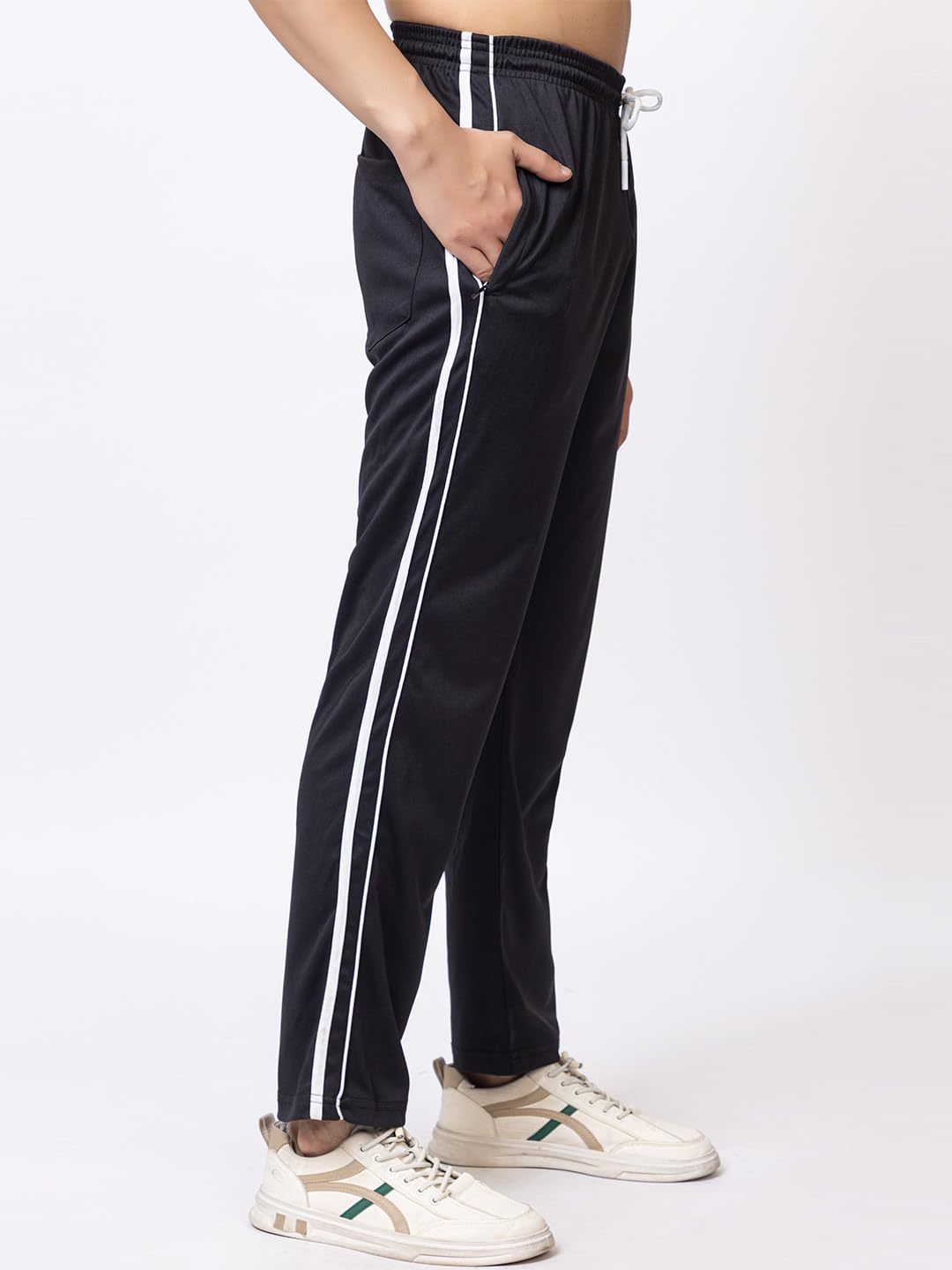 GEE 5 Dri-Fit Lycra Solid Elastic With Drawstring Closure Straight Fit Trackpants| Straight Pants For Men | Regular Fit Plain Trackpant With Pockets| Gym Wear| Sports Full Length Trackpants For Men's 1