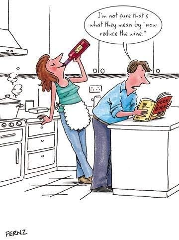 Greeting Card (PH3723) Humour Birthday - Reduce The Wine - Couple Cooking