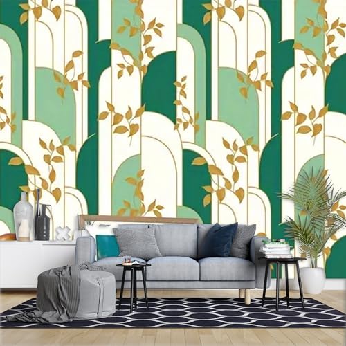 Image of FOKRIM Wallpaper Walls Sticker Waterproof Self Adhesive Green Leaf Wallpaper - Peel and Stick Wall Sticker for Home Office Bedroom Kitchen Furniture Decor - 45x300cm Removable PVC Roll (Pack of 1)