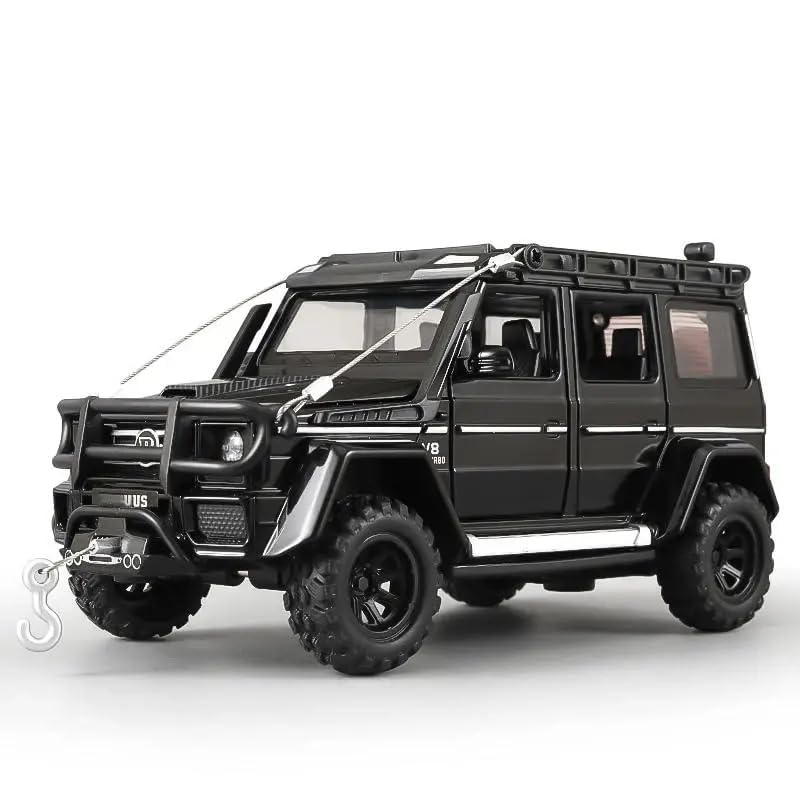 Image of 1:32 Benz G550 Adventure Edition Alloy Diecast Toy Car Pull Back Action, Sound & Light, Openable Doors for Kids (Black)