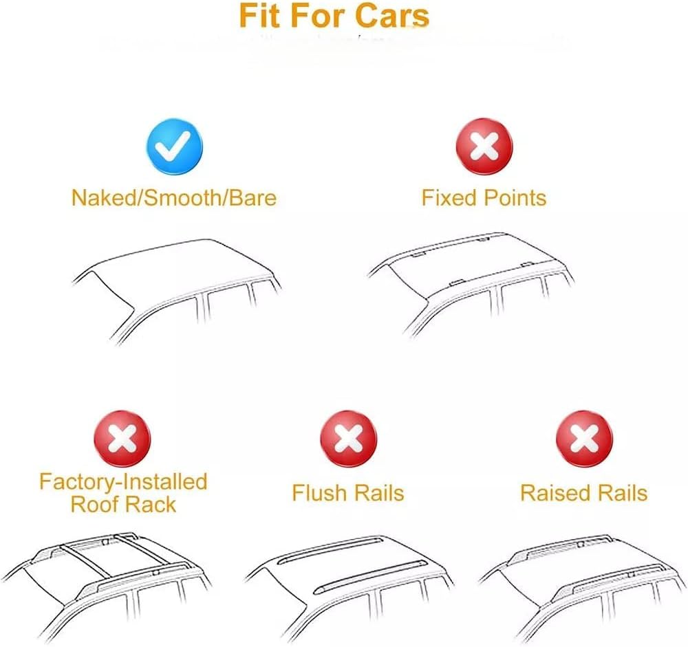 Silver Cross Bars Roof Rack Fits for VW Jetta 2006-2021 Without Roof Rail Aluminum Crossbars Cargo Carrier
