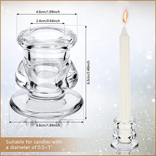Sieral 24 Pcs Candlestick Holders Glass Candle Holders 2.2 High Clear Taper Candlestick Holders Glass Candle Stick Holder For Christmas Decor And Wedding Centerpieces Party Supplies #TOP1