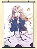 Cattleya Baudelaire Violet Evergarden Wall Scroll Poster Fabric Painting for Anime Key Roles (Multi 14,40X60cm(16x24inch))