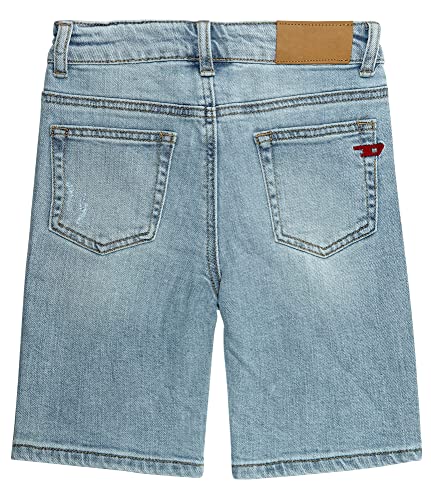 KIDSCOOL SPACE Boys Slim Fit Mid-Thigh Denim Shorts, Ripped Soft Elastic Band Inside Half Jean Pants2
