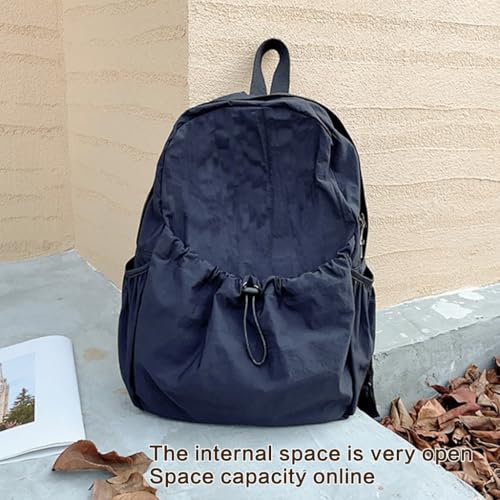Mochila casual para mujer de gran capacidad plisada para estudiantes 5
