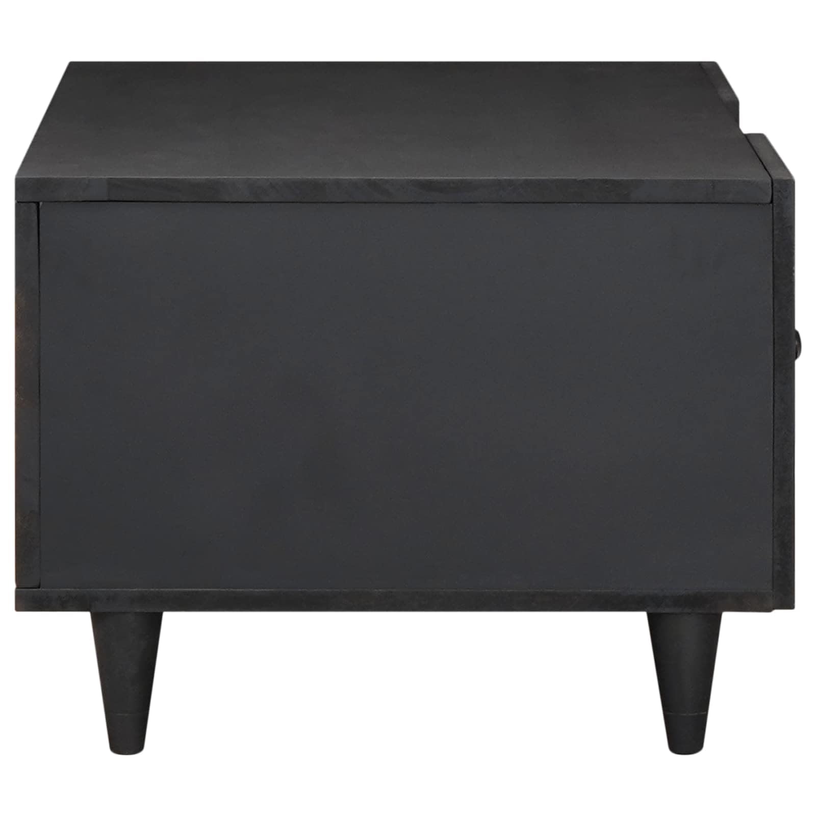 Wielokolorowy stolik kawowy 100 x 54 x 40 cm lite drewno mango | Elegancki kwiatowy wzór, mosiężne guziki, łatwa pielęgnacja, sucha tkanina, do nowoczesnego salonu