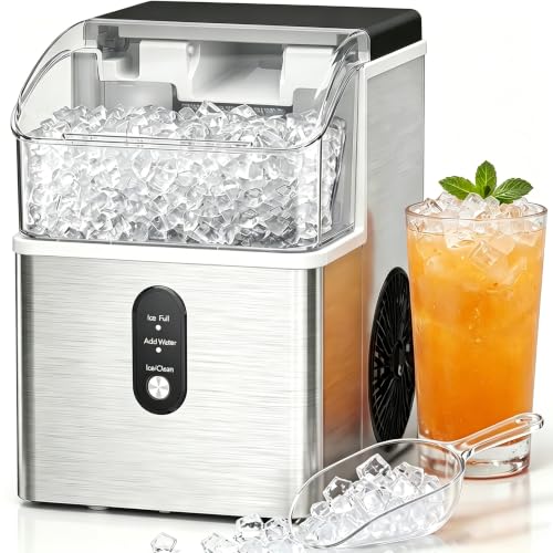 Image of Electactic Nugget Ice Makers Countertop, Soft Crushed Pellet Portable Ice Machine with Auto-Cleaning Function, 35Lbs /24H, One-Click Operation Ice Makers for Kitchen, Office, Home