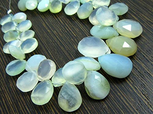 Chalcedony Faceted Pear Briolettes AA pierres fines haut de gamme pour création bijoux