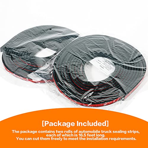 33Ft Car Weather Stripping B-Shape Door Seal Strip,Universal Self-Adhesive Automobile Rubber Windshield Sealing Strip,Car Door Seal Strip,Soundproofing (33Feet(2Rolls)) #TOP4