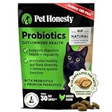 Cat Probiotics Gut + Immune Health Chews – Crunchy & Creamy Cat Treats for Digestive Health, Gut Flora & Constipation Relief – Supports Immunity, Regularity, & Healthy Digestion, 30-Day Supply Chicken