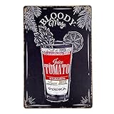 SIGNCHAT - Letrero de Metal con Texto en inglés Bloody Mary Recete, 20 x 30 cm