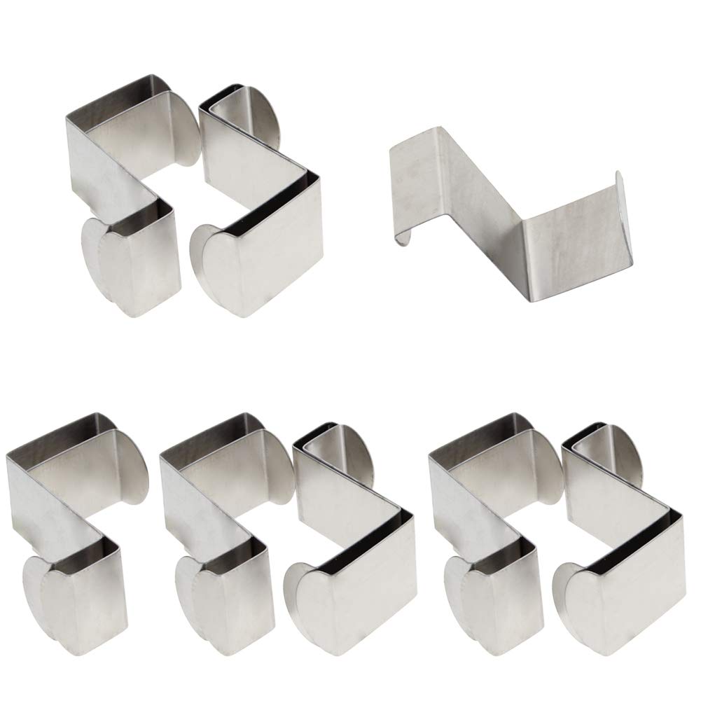 MroMax Stainless Steel Over Door Hook Reversible Z-Shaped Hanging Hooks 67mm x 26mm 15pcs