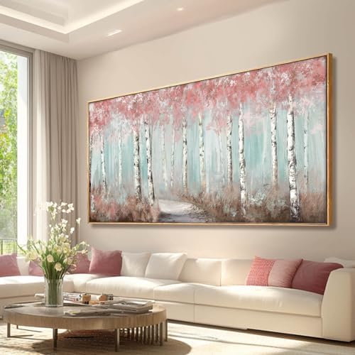 SDYA Forest Canvas Wall Art Pink Poster Printing Plant Wall Decor 36
