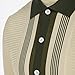 PJ PAUL JONES Mens Long Sleeve Button Down Polo Shirts Striped Knitted Cardigan Sweaters Beige