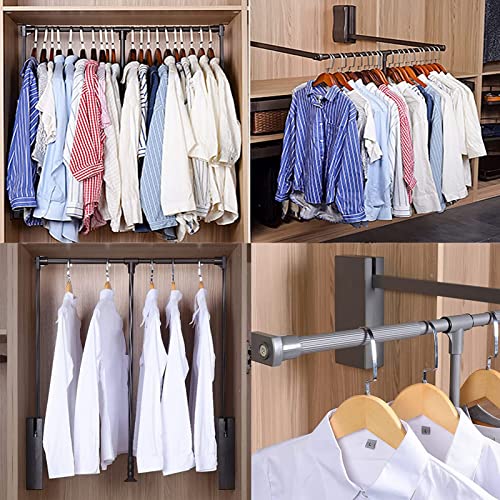 Tringle de placard rétractable et cintre robuste réglable pour dressing - 6