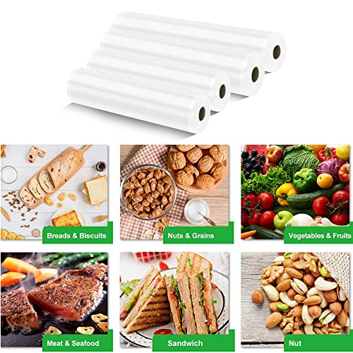 Vacuum Sealer Bags, Vacuum Sealer Rolls - 4 Pack (2 x 8.6" x 16.4" & 2 x 11" x 16.4"), Compatible with All Clamp Vacuum Sealers, BPA Free Food Storage, for Food Preservation, Ideal for Sous Vide - image 6