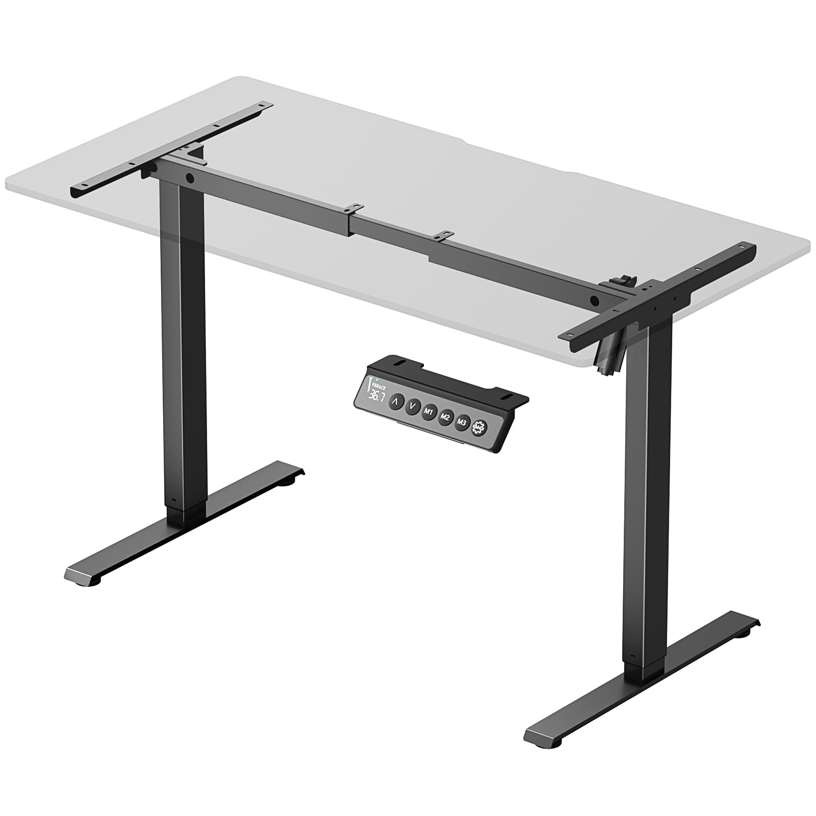 VVENACE Electric Standing Desk Legs Only, Height Adjustable from 27.3" to 46.2", Standing Desk Frame for 40'' to 63'' Desktop, Sit Stand Desk Base