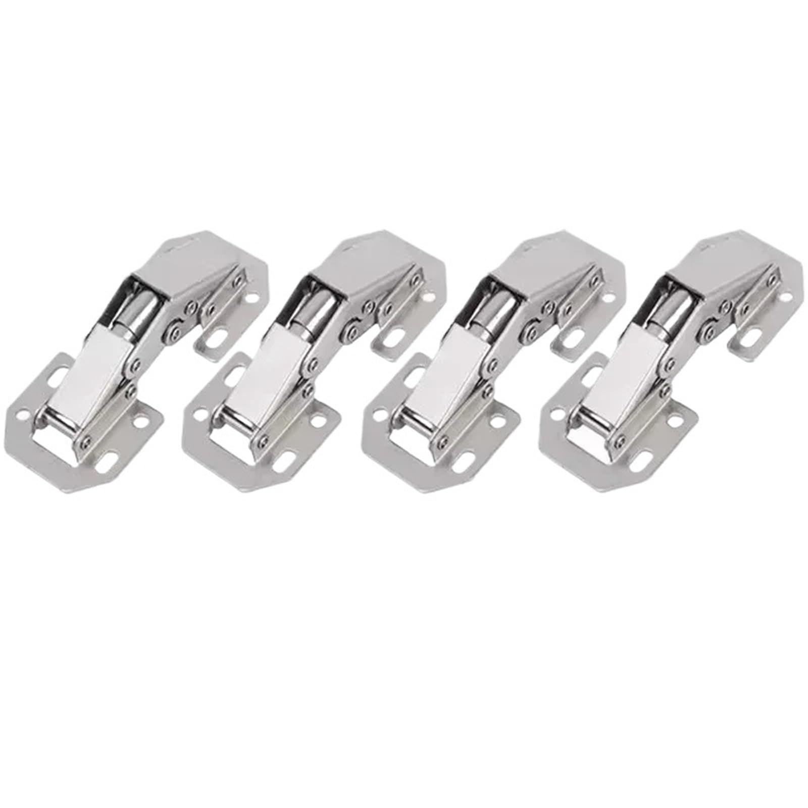 Kdhcvkz 4Pcs 2/4/6/10Pcs 90 Degree Stainless Steel Hinge No-Drilling Hole(4Pcs)