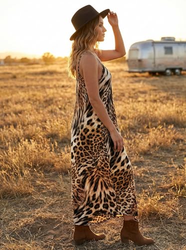 Image of SUZONANA Women Plus Size Summer Maxi Dress Spaghetti Strap Loose Sundress