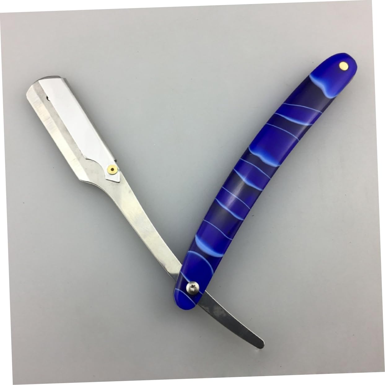 Beatifufu Manual Razor for Men Chrome Razor Blade Metal for Beard Sideburns Fine Hair