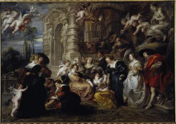 Impression d'art mural Rubens le jardin de l'amour toile de lin