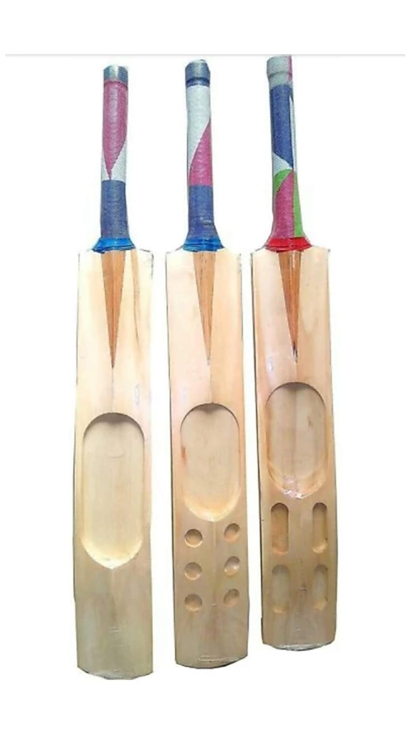 JaHaNa Sports Full Size Wooden Cricket Bat with Cover Bag and Stickers (Popular Willow Scoop Design Bat)