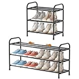 Ruisyaシューズラック 新モデル伸縮靴棚 無段階調整可能 玄関靴収納2段3段ラック 靴箱 スリム 靴置き 下駄箱 スリッパラック 省スペース おしゃれ（3段）