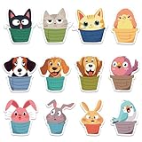 FEXIA Fridge Magnets 12pcs Pet Themed Shaped Refrigerator Magnets, Funny Gift for Cat &Dog Lovers and Pet Parents, Cute Magnets Ideal Decor for Home, Kitchen School Locker and Office Whiteboard