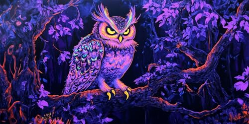 Pintura por Números para Adultos Púrpura Pintar por Numeros Niños Principiantes búho,Kit de Pintura al óleo de Lienzo DIY para con Pinceles,Paint by Numbers Acrílico,Mujer Regalo 80x160cm E-1121
