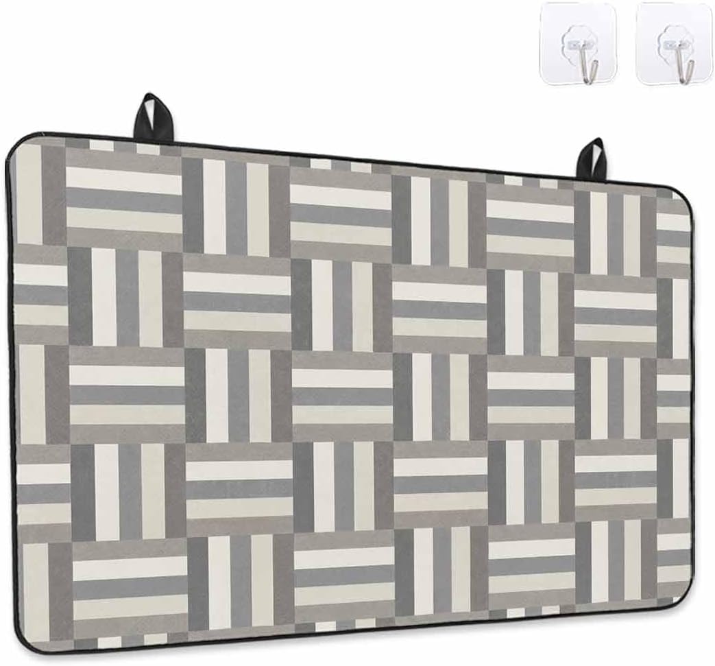 Stove Top Cover Grey Stripe Lines Stove Cover for Electric Stove Top Geometric Striped Glass Cooktop Covers Anti-Slip Mat Heat Resistant Countertop Protector Kitchen Decor 31"x24"