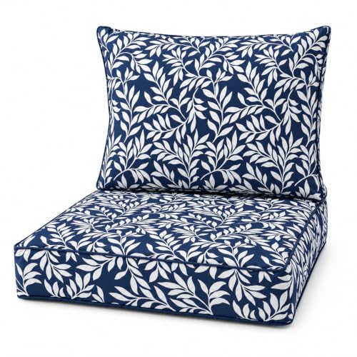 JMKaixin Outdoor Patio Seat/Back Chair Cushion Set 24"x24" Waterproof
