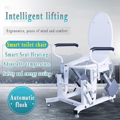 Elevador eléctrico para asiento de inodoro con asiento dividido 180° y diseño de doble reposabrazos miniatura 2