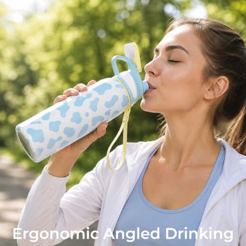 Image of 32 oz Insulated Stainless Steel Water Bottle No Straw Magnetic Lid