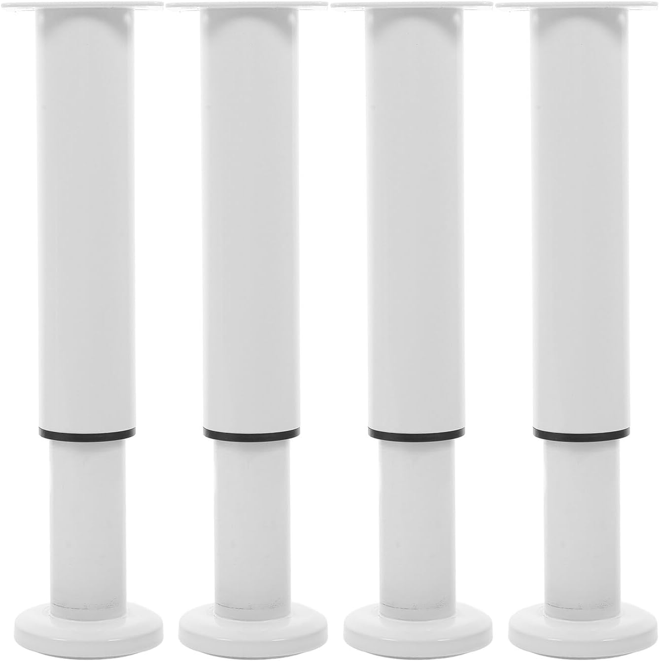 KALLORY 4pcs Adjustable Furniture Legs Metal Bed Frame Center Support with Large Base 18-30cm Adjustable Height Replacement Legs for Sofa Cabinet Table Chair