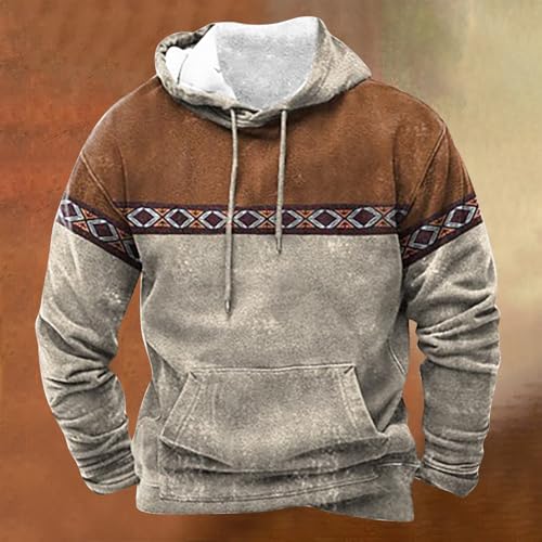 Sudadera manga larga con capucha estampada 3D jersey informal de entretiempo moda hombre gris 2